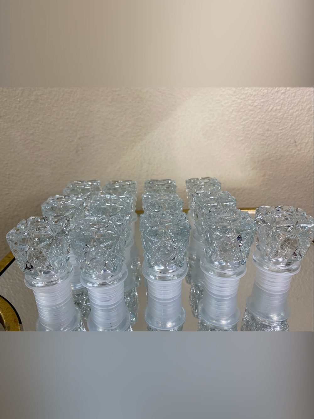 Crystal Glass Bottle Stoppers - Clear Set (13)